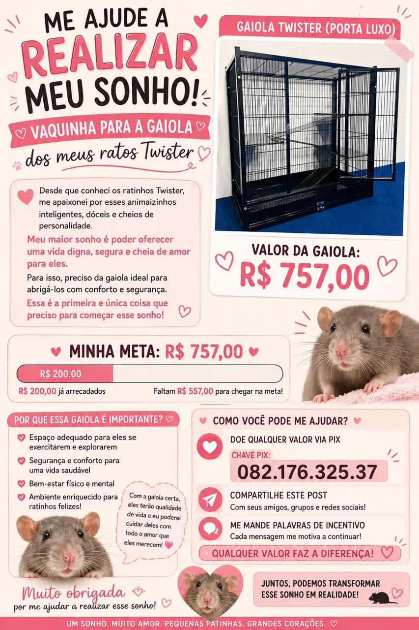 vaquinha para gaiola 