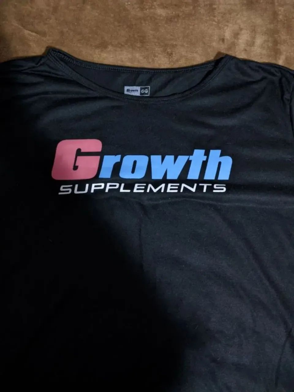 Camiseta Preta Growth Tamanho GG Academia Treino