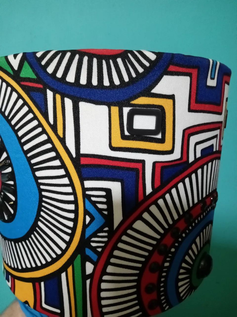 Cúpula abajur Afro, p/ base ou pêndulo  bordado. - Foto 2