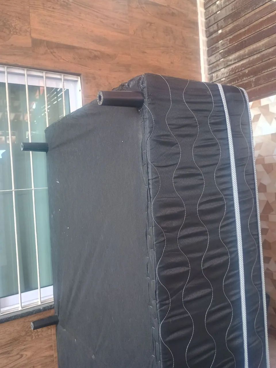 Cama box solteiro colchão conjugado molas ensacadas  - Foto 5