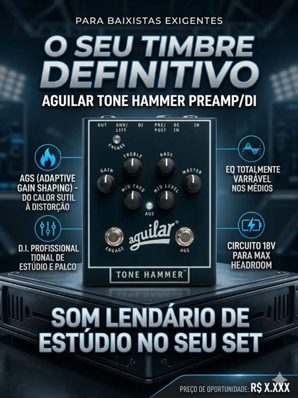 Pedal De Baixo Aguilar Tone Hammer Preamp/direct Box