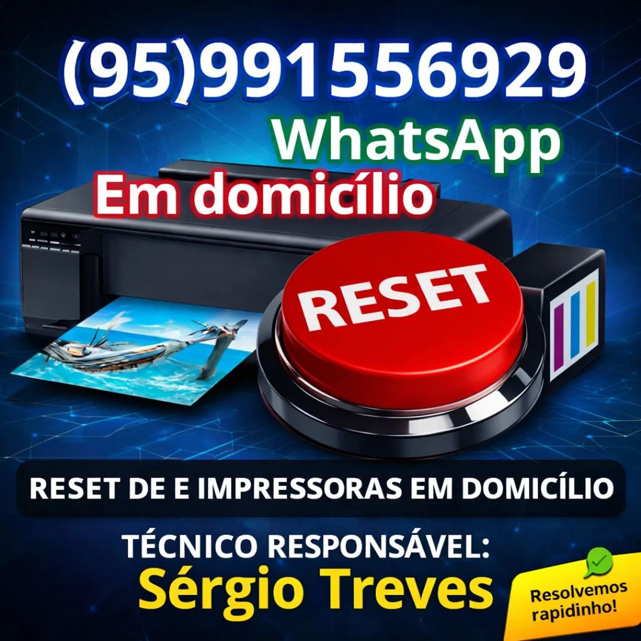 Reset das almofadas e Reset de impressoras em domicílio 