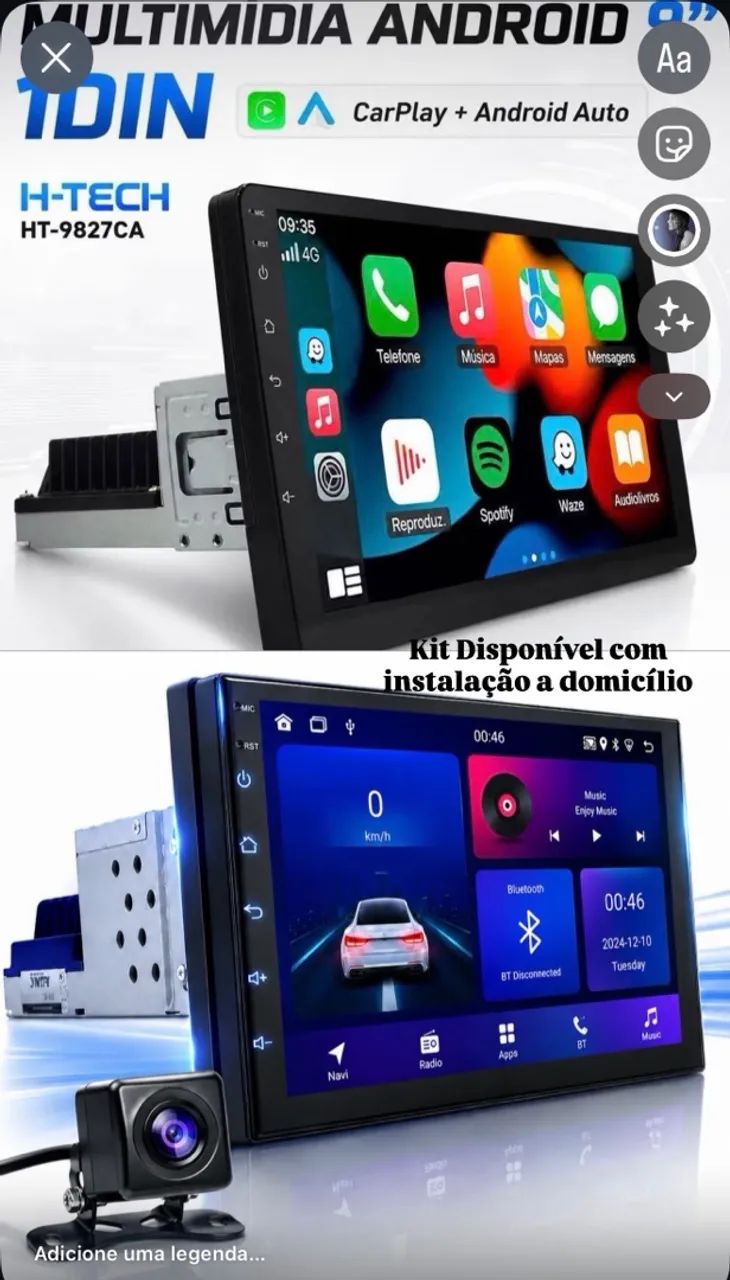 CENTRAL MULTIMÍDIA ANDROID 1 DIN  7 e 9 POLEGADAS  - Foto 4