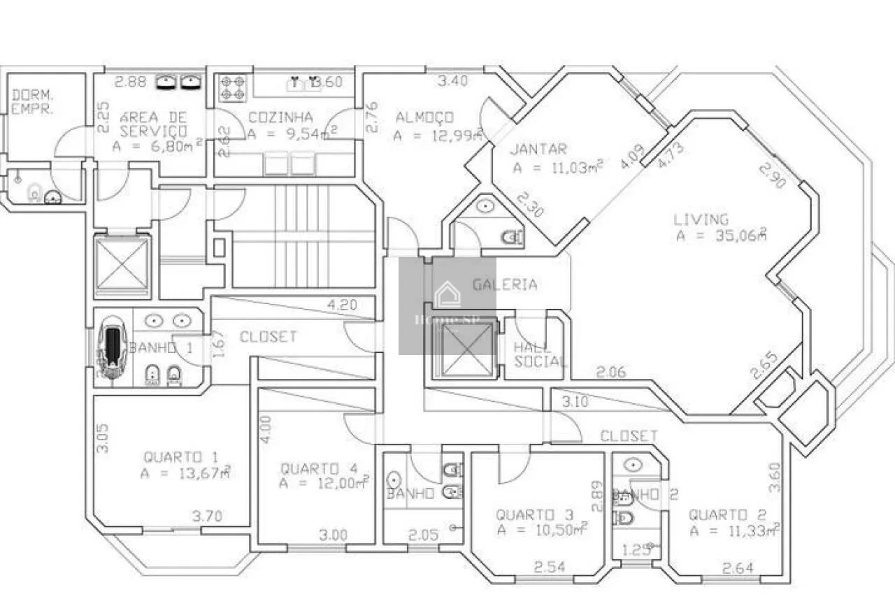 .Apartamento para venda em Moema com 4 quartos, sendo 2 suítes, 214m² - Foto 2