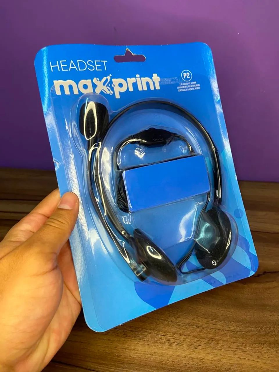FONE DE OUVIDO HEADSET P2 COM MICROFONE - MAXPRIN  - Foto 3