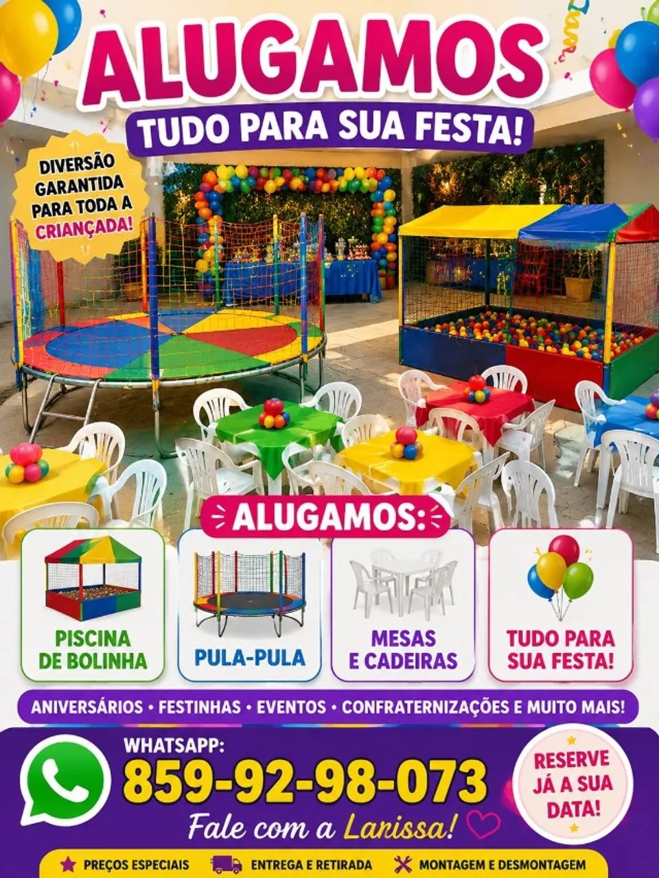 Pula pula piscina de bolinha mesas e cadeiras  - Foto 2