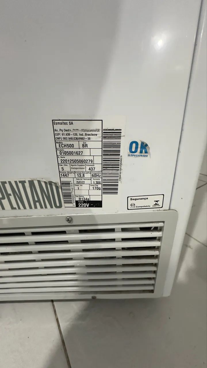 Freezer esmaltec horizontal 468L ECH500 220v - Foto 5