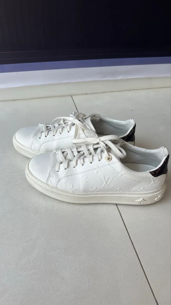 Tênis Louis Vuitton couro branco 38 