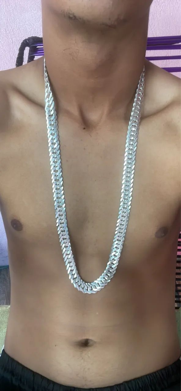 Volta de Prata Elo Duplo 80cm / 17mm - Foto 2