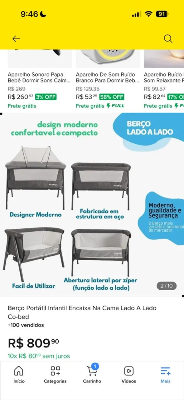 BERÇO ACOPLADO BEBÊ  - Foto 4