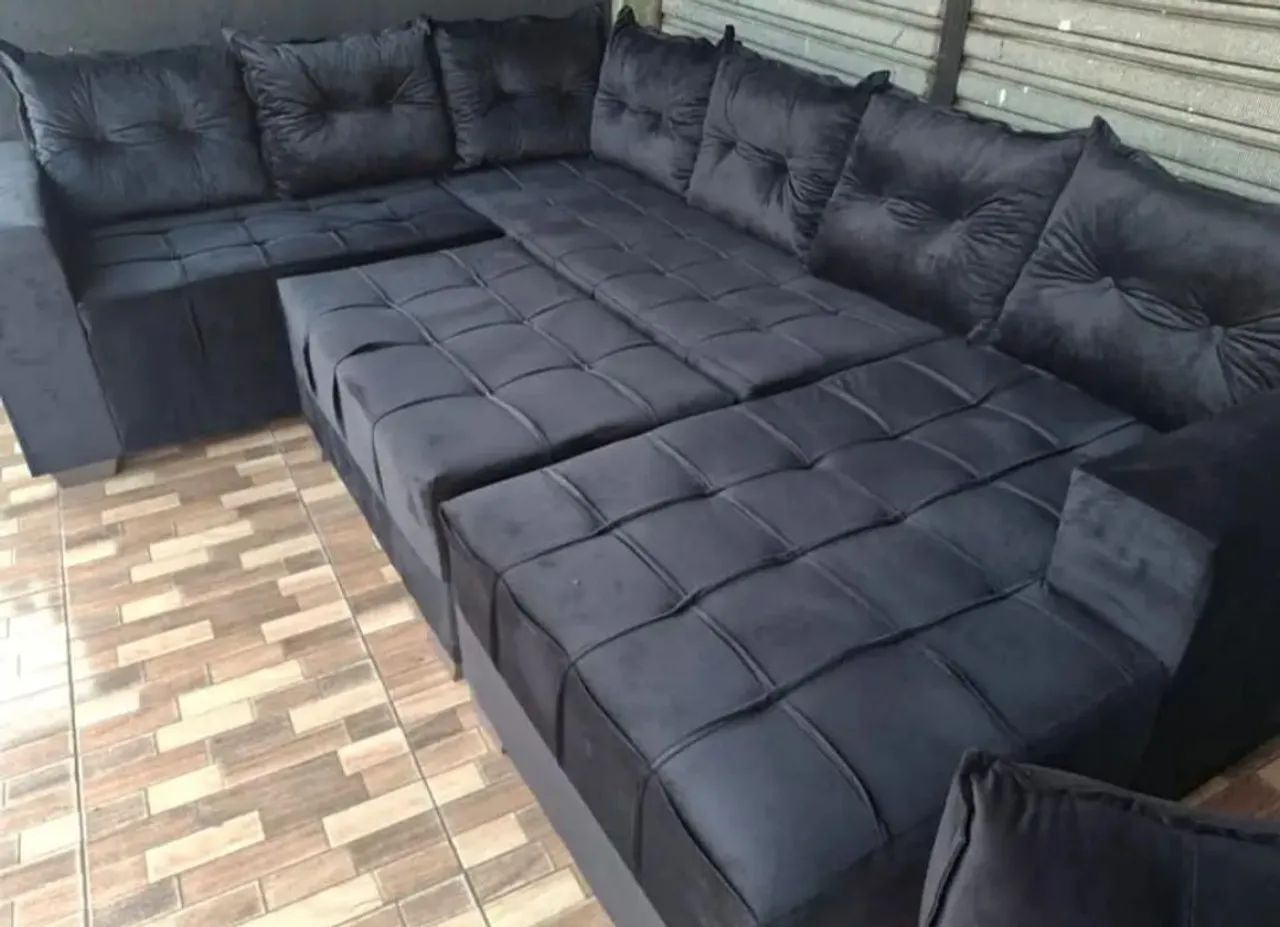 SOFA L EXTRA GRANDE COM PUFF! A PRONTA ENTREGA 