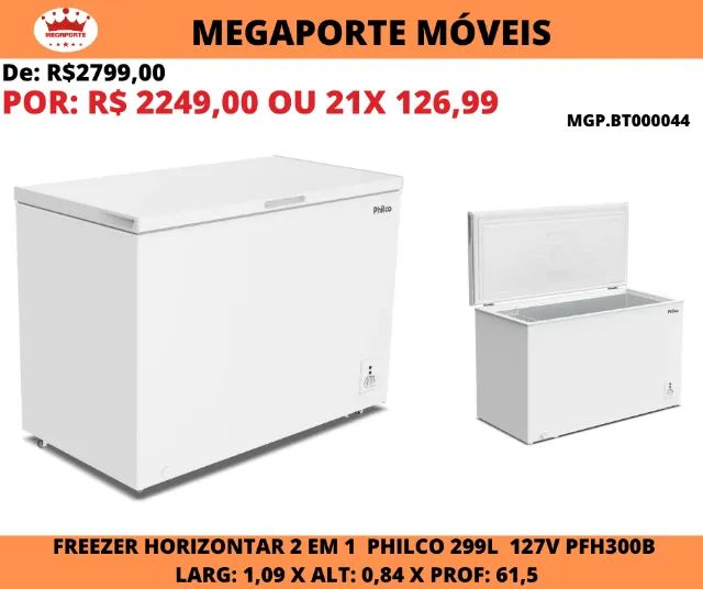 Freezer Horizontal 2 em 1 Philco 299 Litros 127V