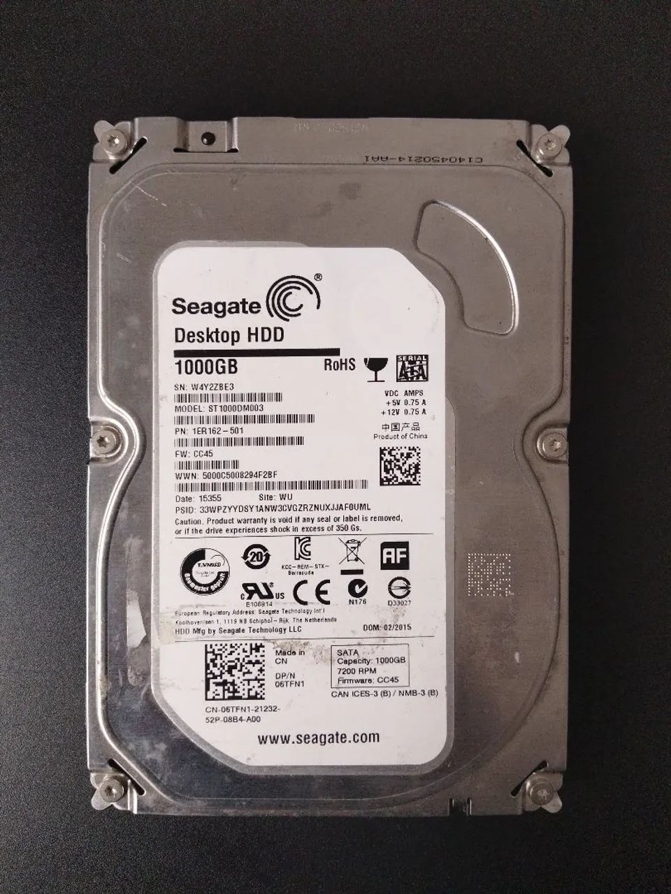 HD Seagate desktop De 1 TB de ram servidor 