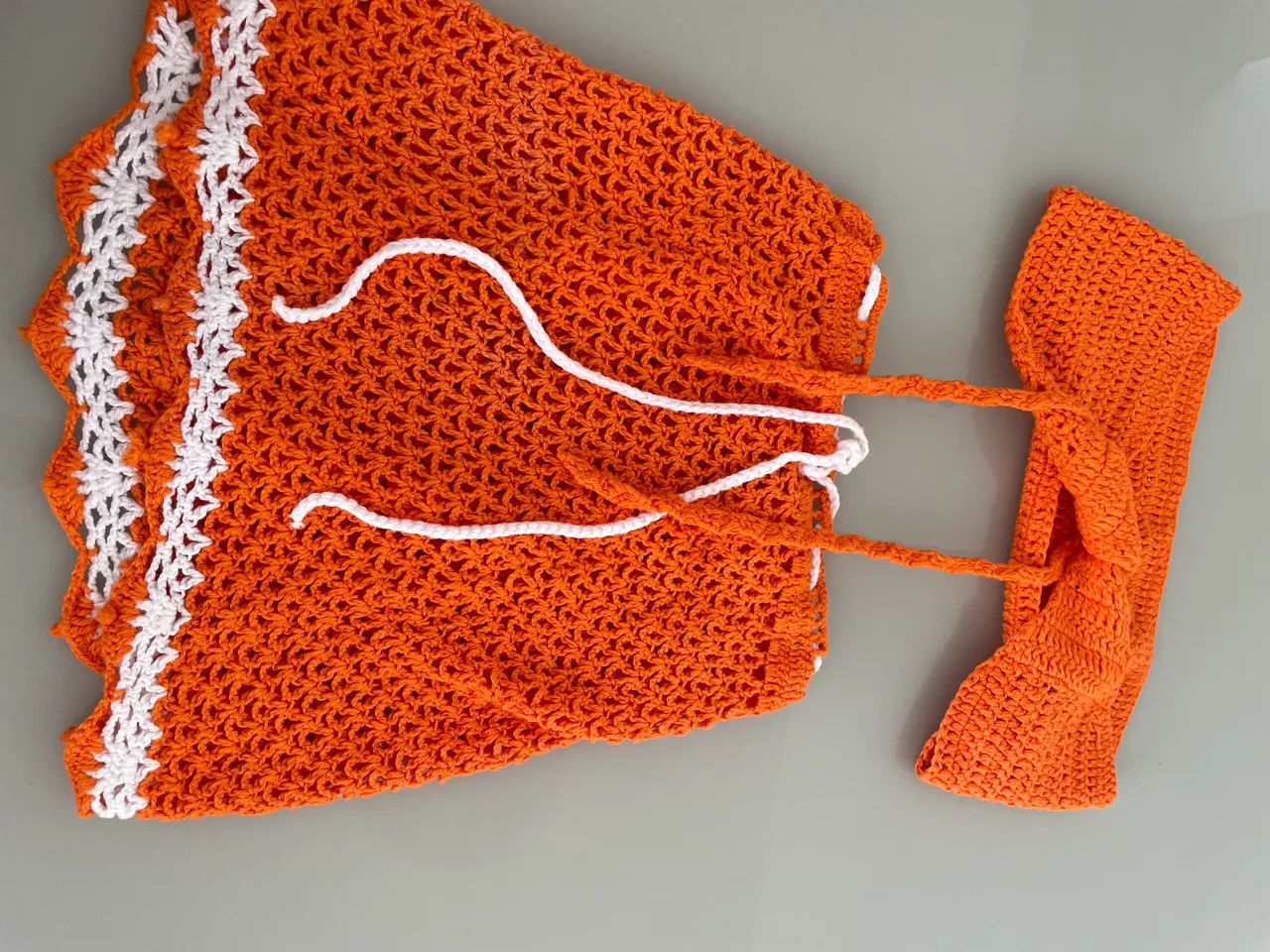 Conjunto saia e cropped em crochê P/M  - Foto 3