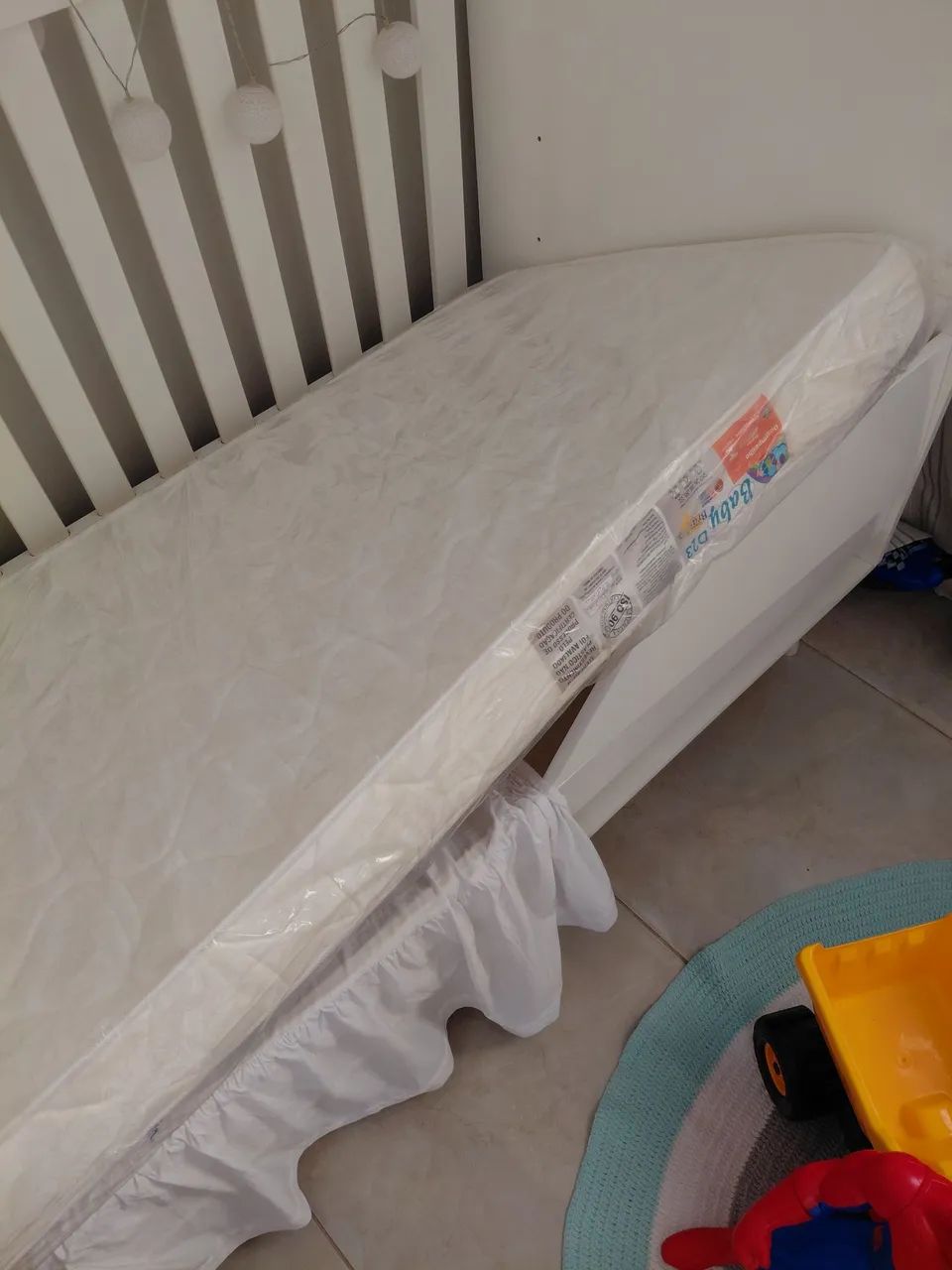 Berço e colchão bebê branco - Foto 5