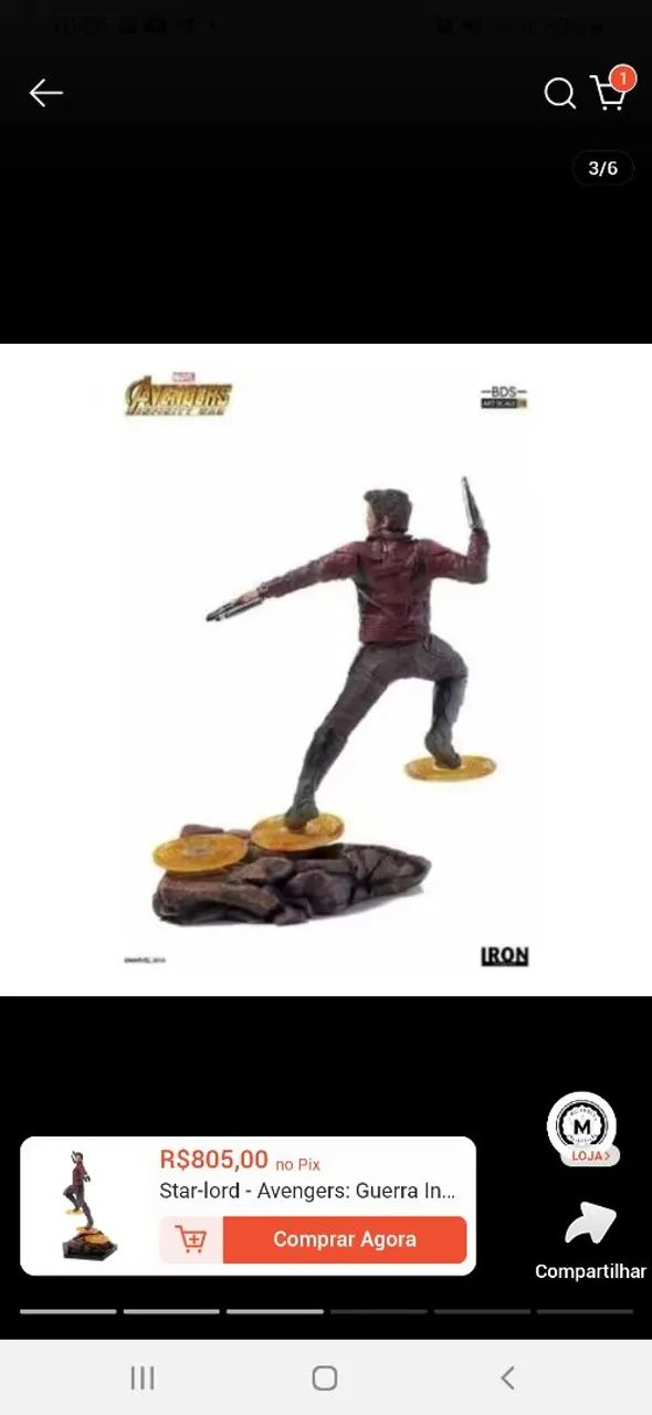 Star-Lord (Senhor das Estrelas) BDS Art Scale 1/10  - Foto 2