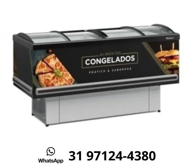 Ilha para Congelados Vidro Curvo Gelopar