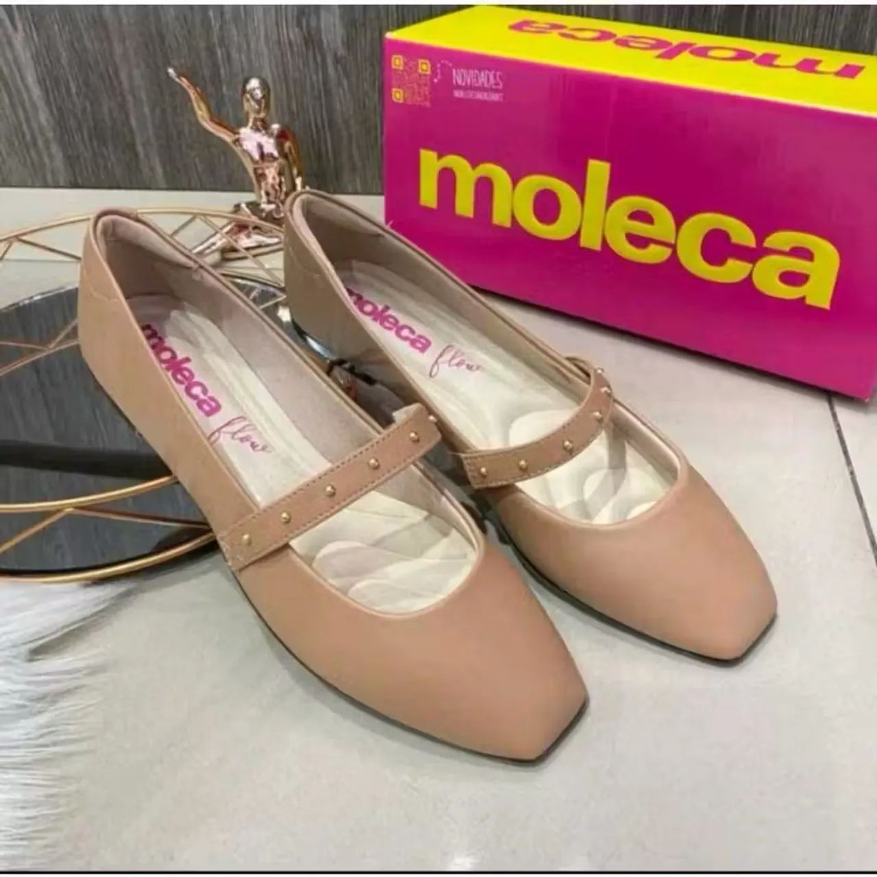 Sapatilha feminina moleca nude - Foto 2