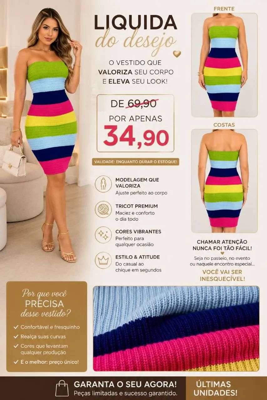Vestido tricô Premium 