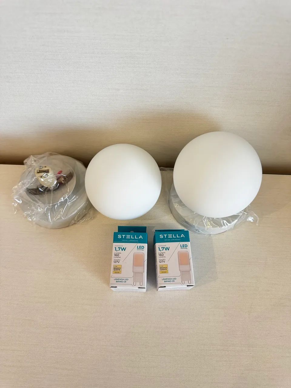 Kit com 2 arandelas Plafon Bola