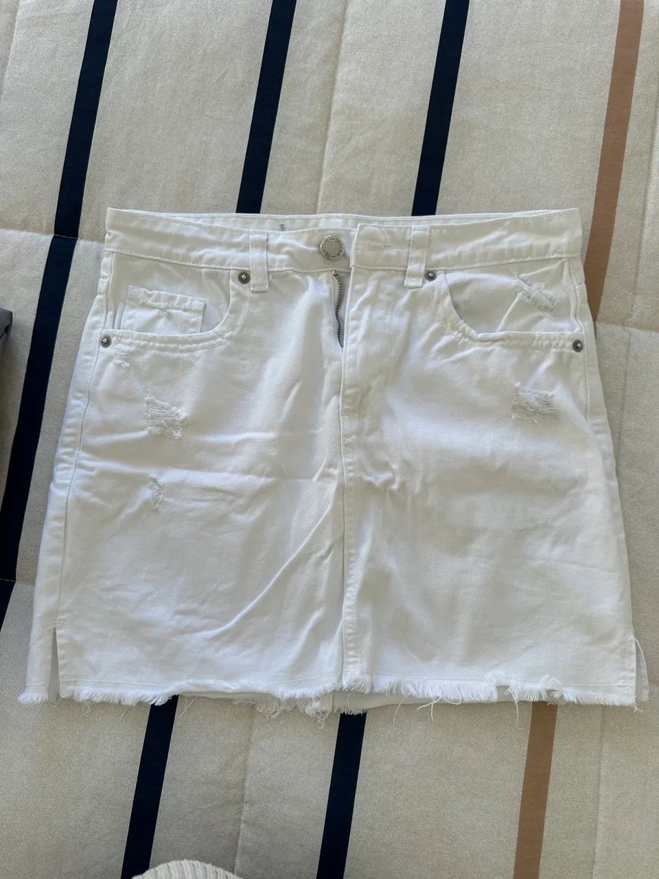 Saia jeans branca YOUCOM 38