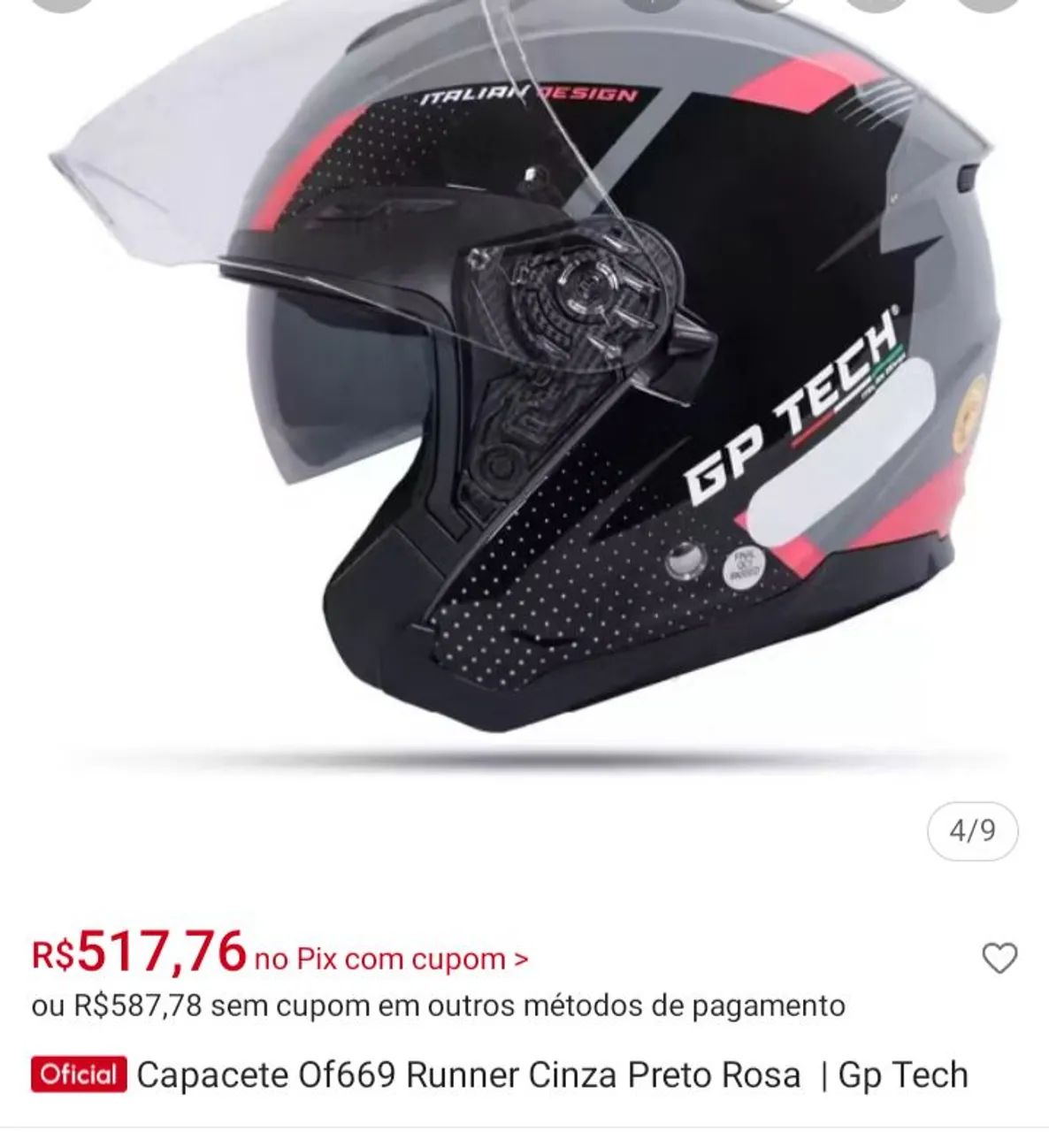 Capacete GP Tech OF669 Runner Tam. 58 - Novo - Foto 2