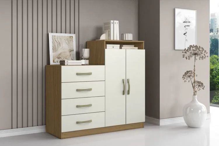 Cômoda 2 porta e 4 gaveta Nova a pronta entrega  - Foto 5