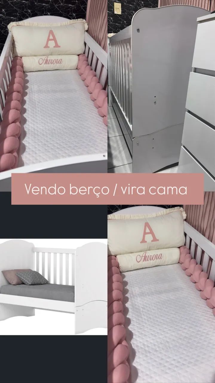 Berço com colchão / vira cama 