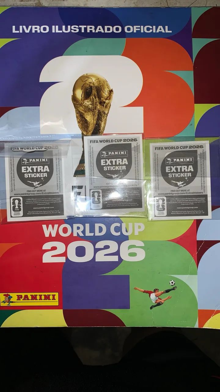 Kit 3 Figurinhas Extra Sticker Copa 2026 - Messi + Luís Díaz - Foto 3