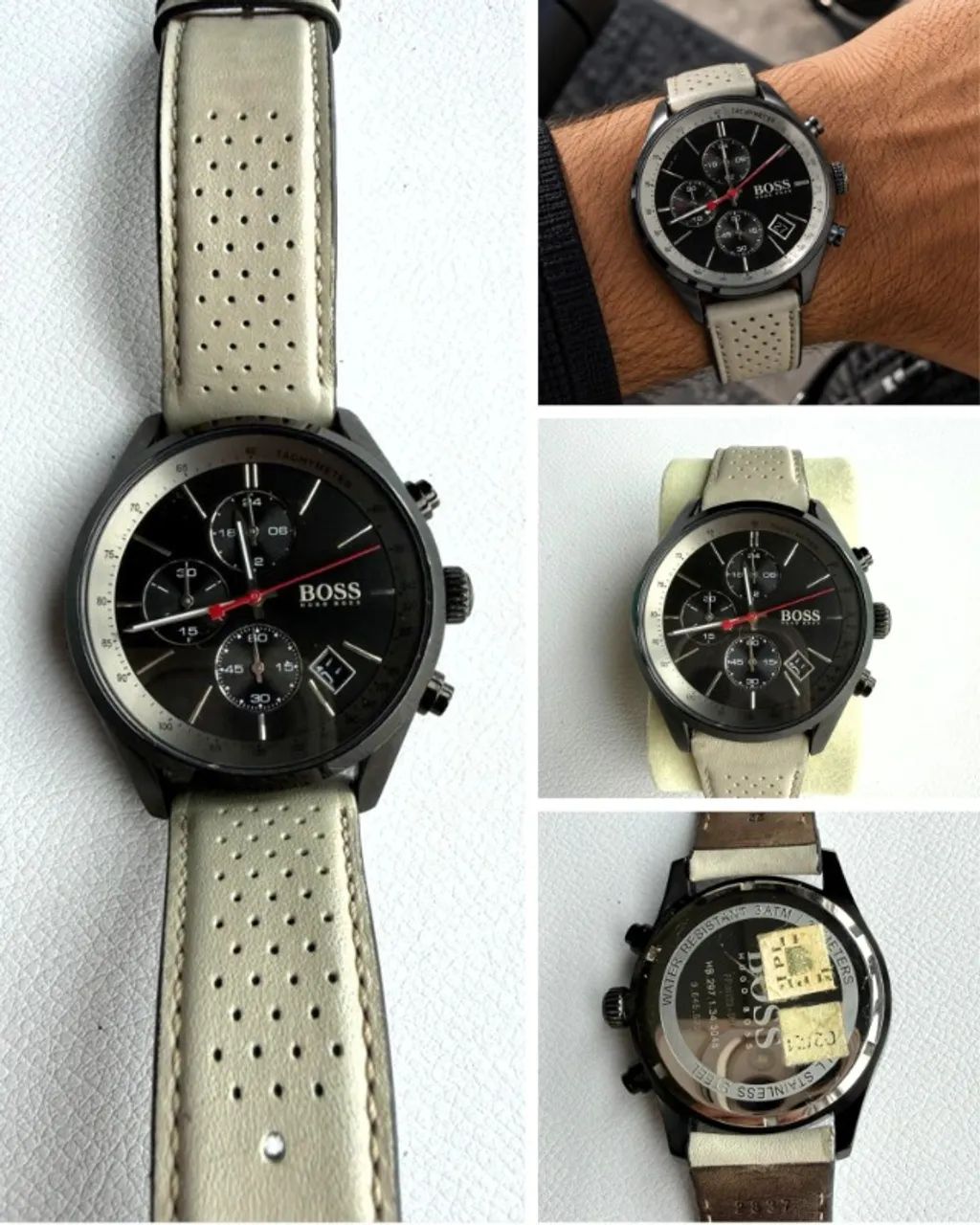Relógio Masculino Hugo Boss 1513562 Cronógrafo - Couro Bege