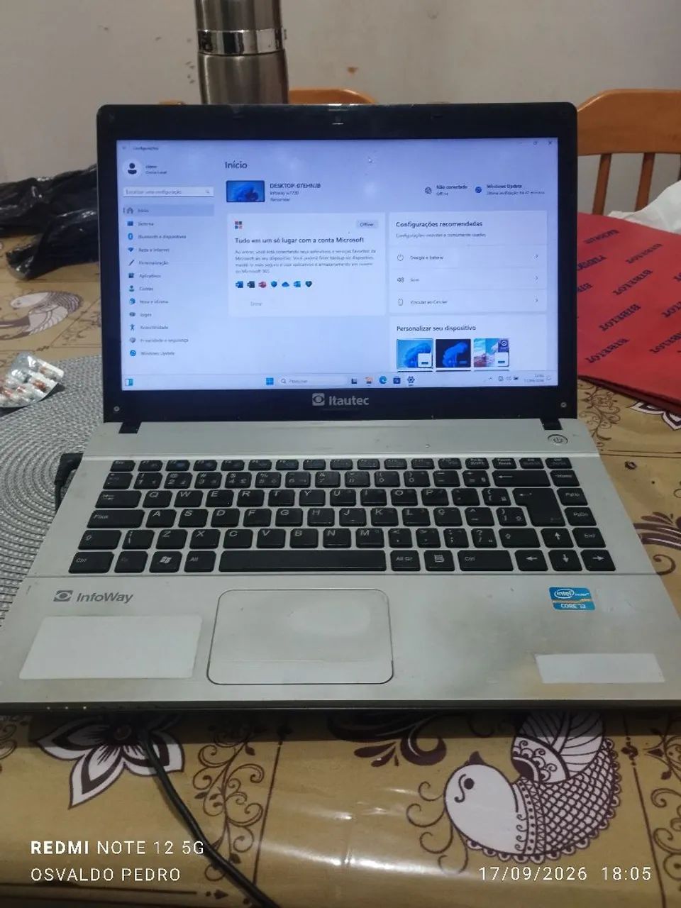 Notebook Itautec infowey, 320 HD e 4 de memória 