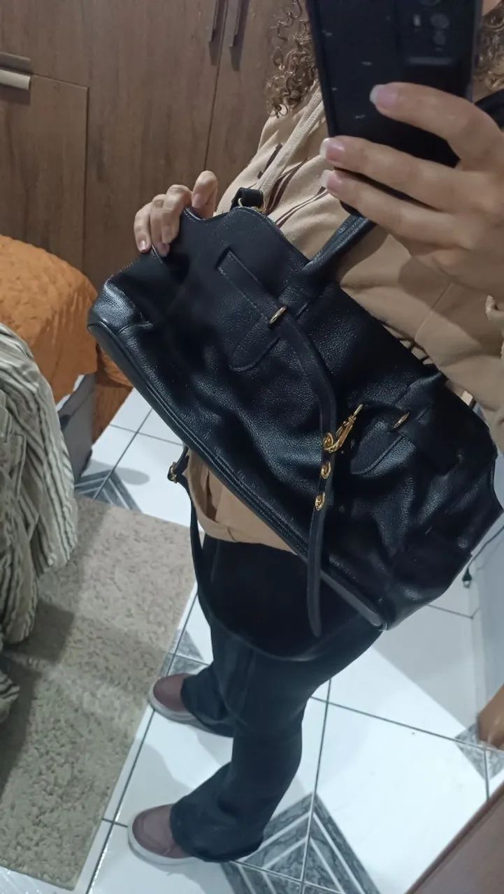 Bolsa hey bag couro nova - Foto 4