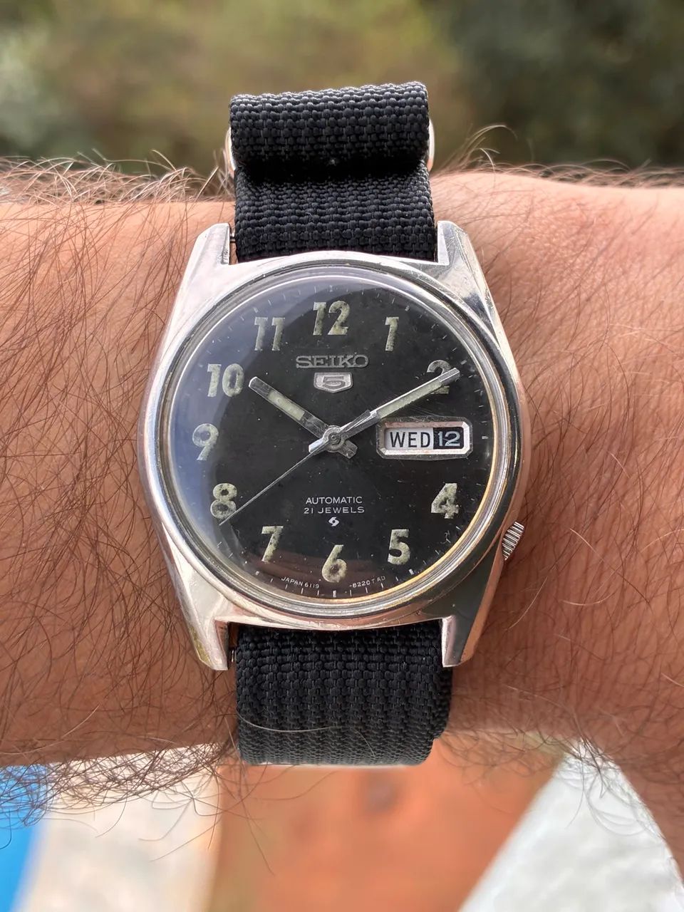 Relógio vintage Seiko 5 automático estilo militar - Foto 3
