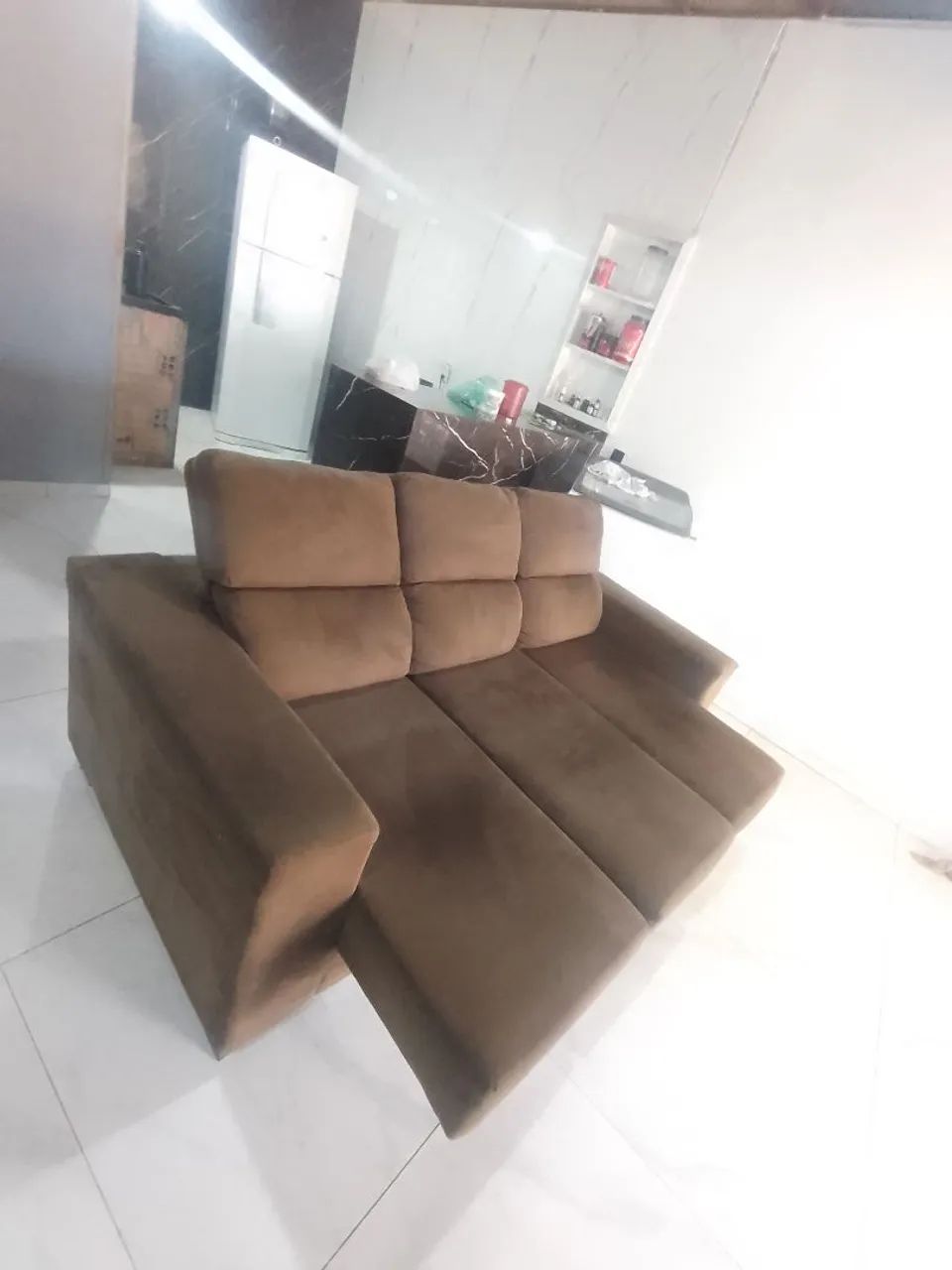 Sofá retrátil e reclinável semi-novo 850 entregue - Foto 5