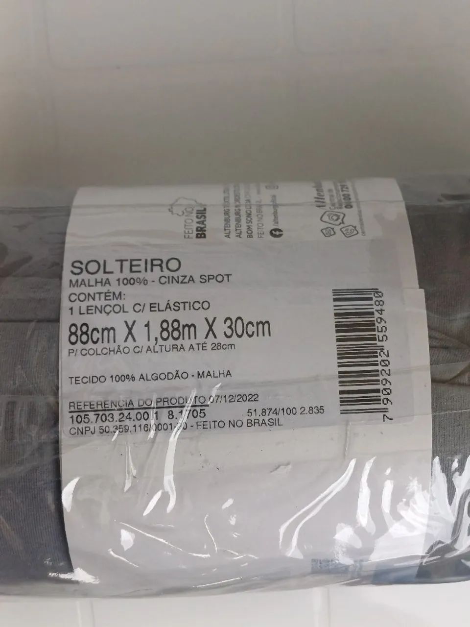 Lençol de Solteiro com Elástico 100% Algodão | Novo - Foto 4