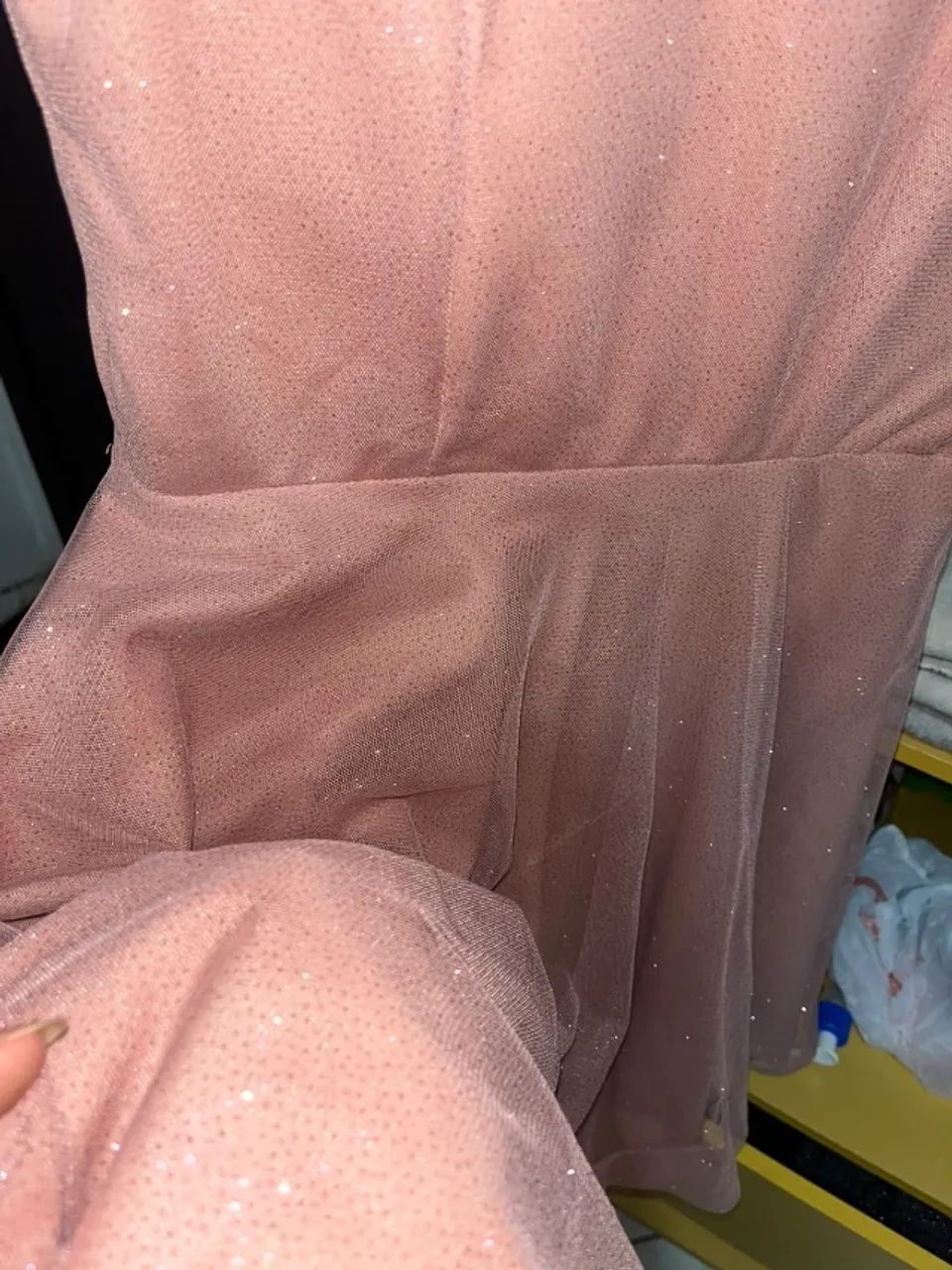 Vestido rosa com glitter - Foto 3