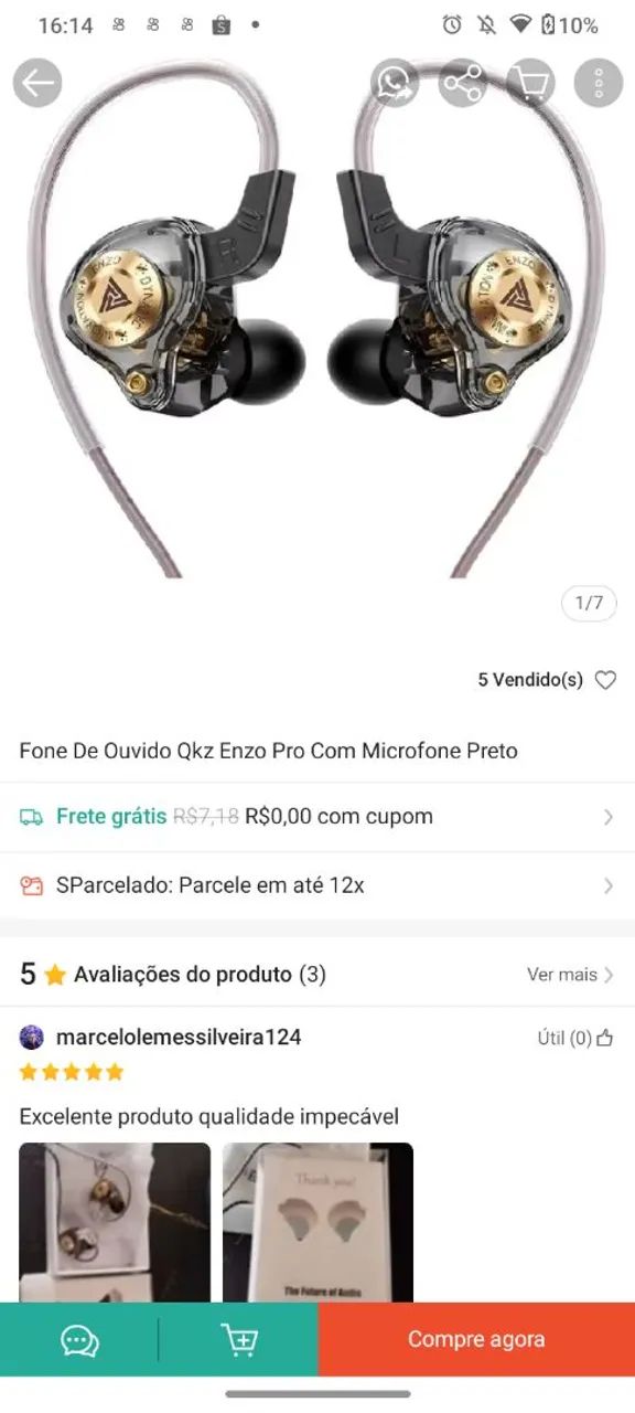 Fone de ouvido 