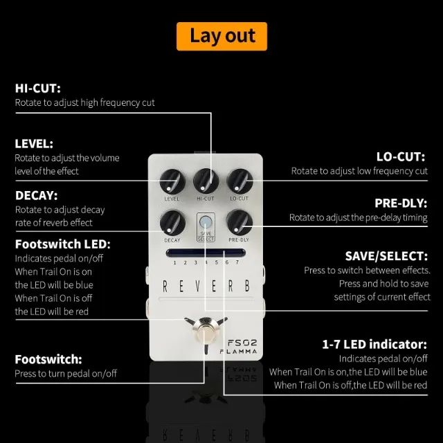 Pedal FLAMMA FS02 Reverb (NOVO) - Foto 4