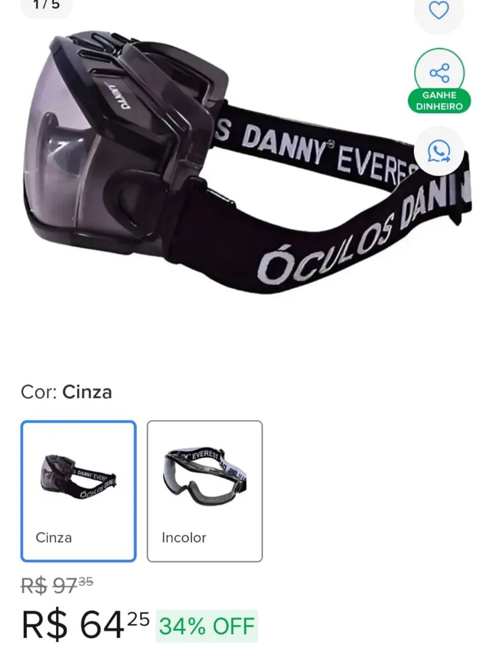 Óculos de Proteção Danny Everest  - Foto 4