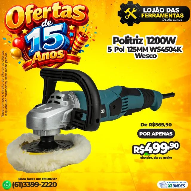 Politriz 5 polegadas 1200W 125MM WS4504K Wesco