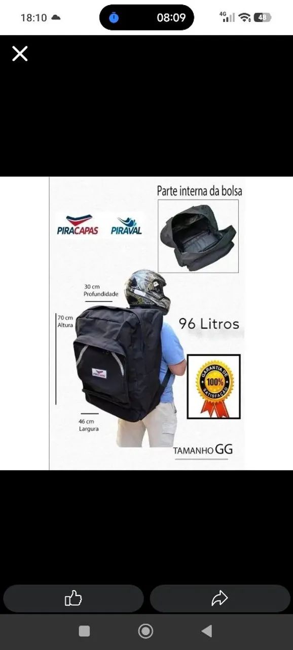 Bag de 96 Litros marca PRC Racing