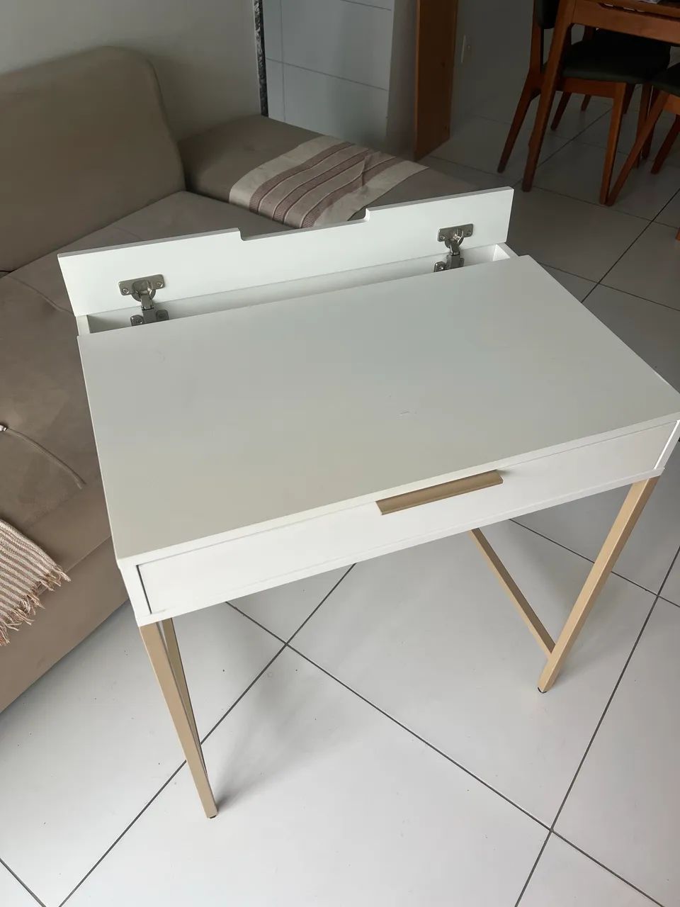 Escrivaninha com Gaveta 70 cm x 48 cm - cor Branca - Foto 3