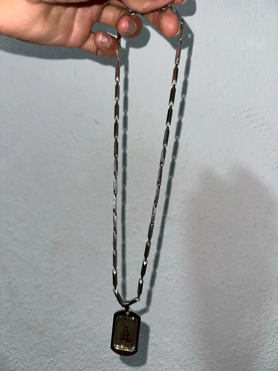 Corrente com pingente da nossa senhora aparecida 