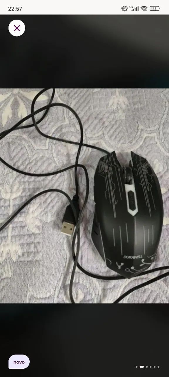 mouse gamer rgb com cabo usb novo - Foto 2