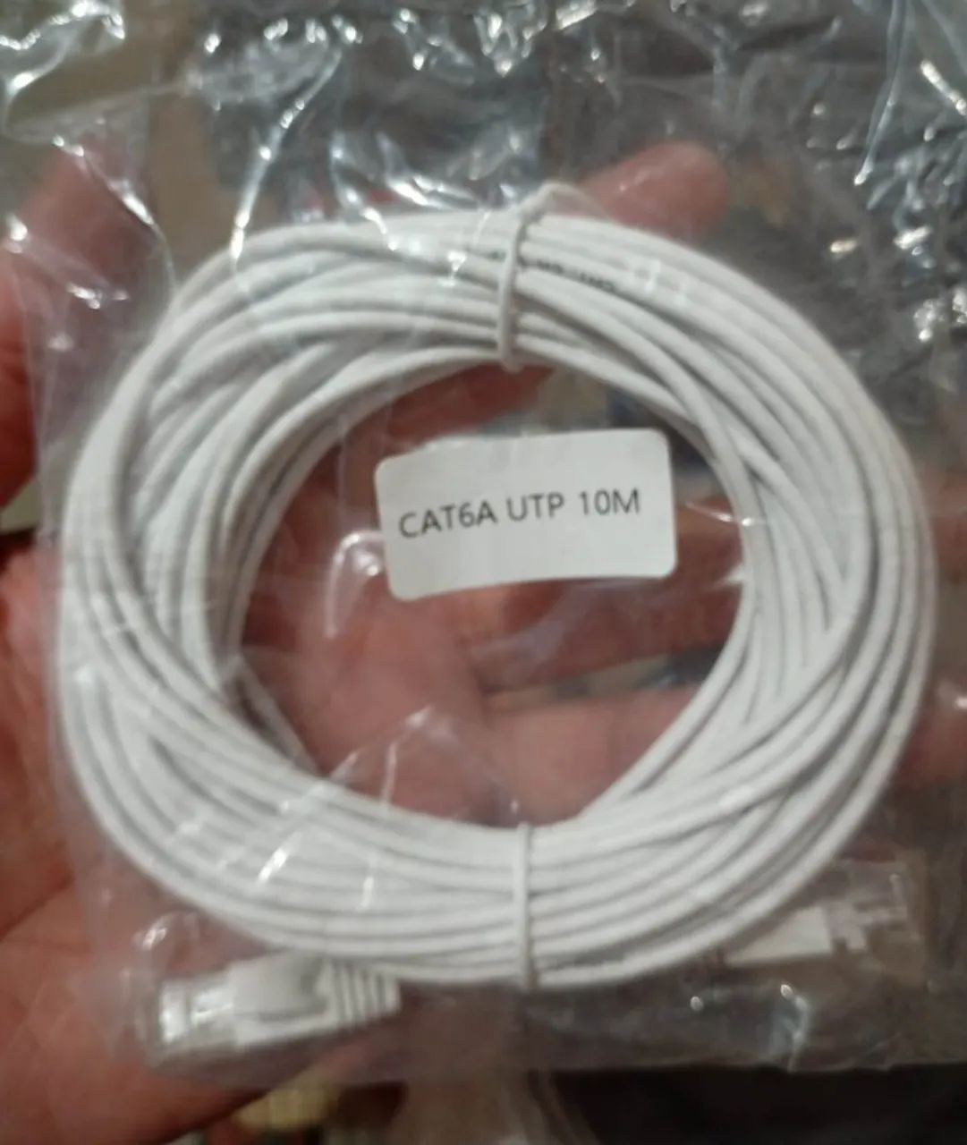 Cabo Fino De Rede Internet Cat 6a 10 Gbps Rj45 Lan 20 Metros - Foto 4