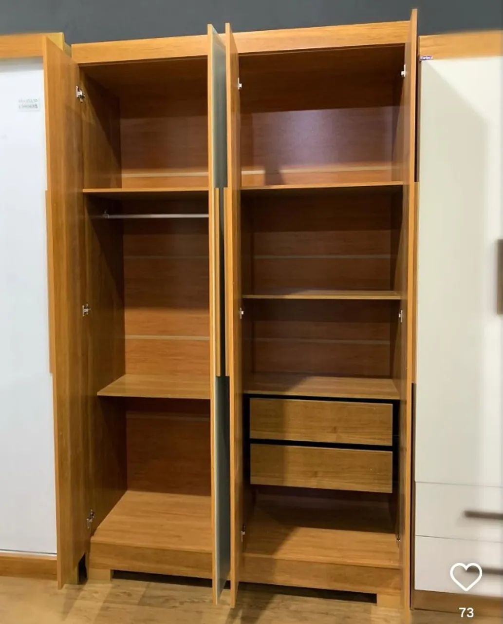 Guarda roupa de solteiro recife com 4 portas e 2 gavetas - Foto 3