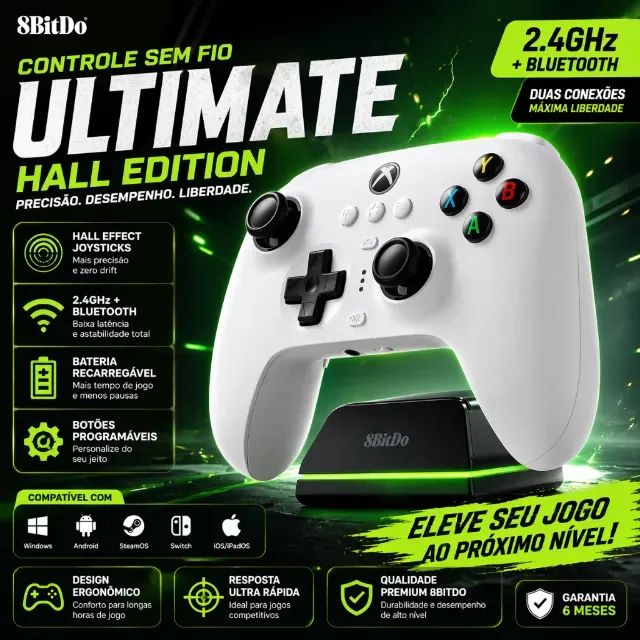 Controle 8BitDo Ultimate Hall Edition - 2.4GHz + Bluetooth - Foto 3
