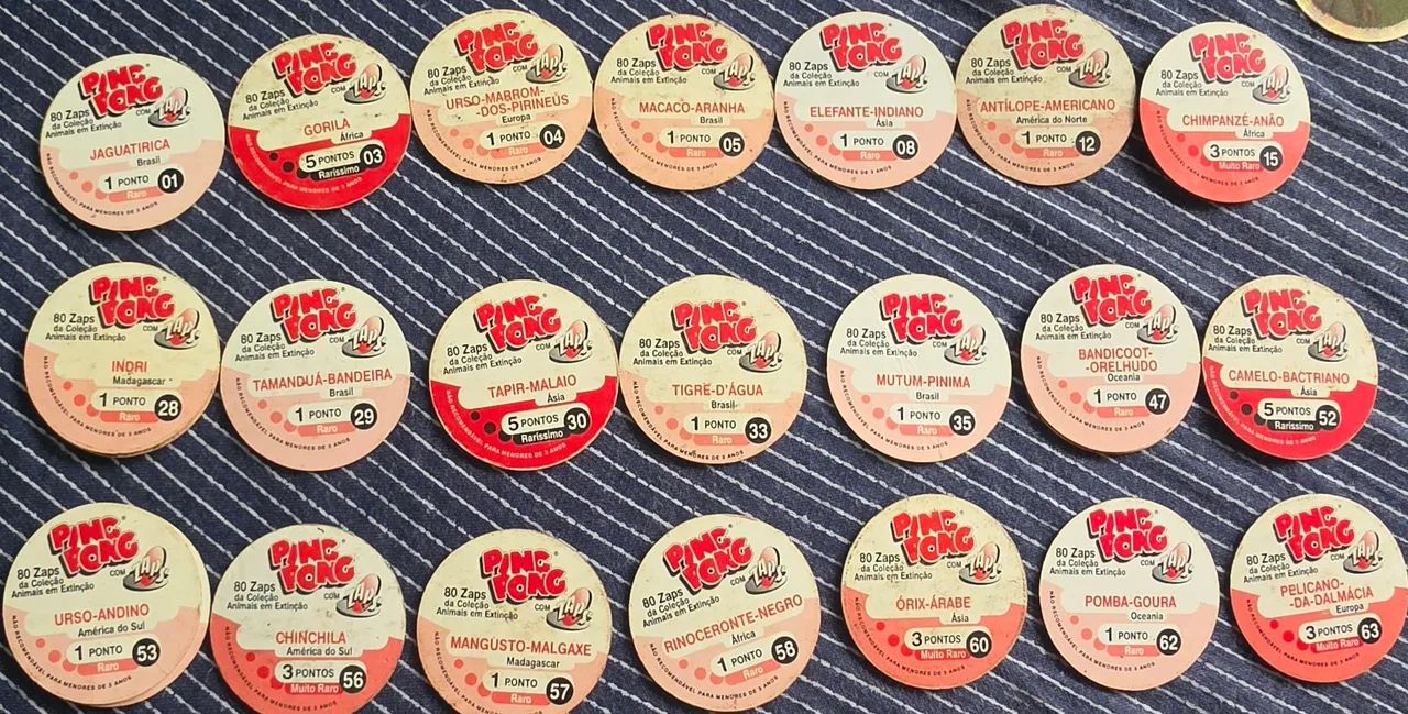 21 Tazos Animais em extinção Ping Pong - Foto 3