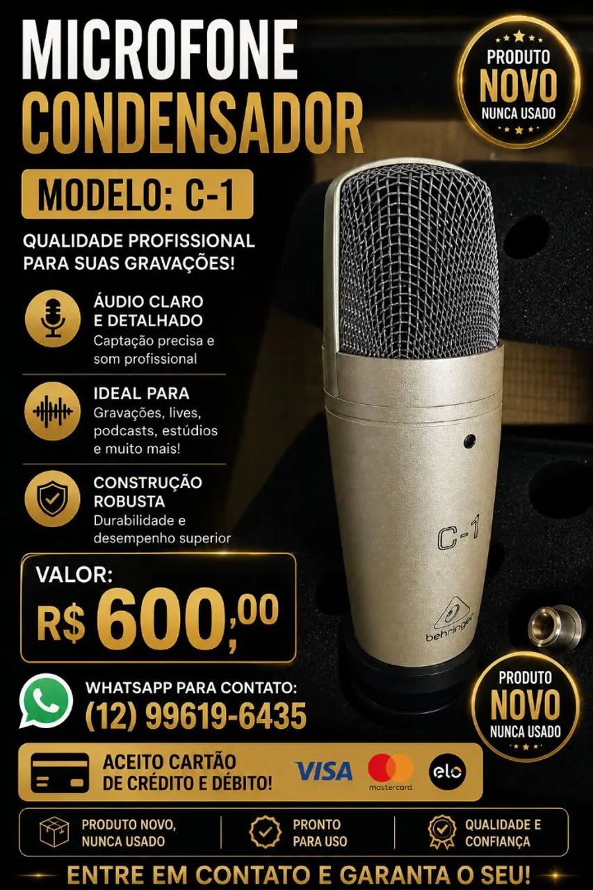 Microfone condensador c-1 - Foto 3