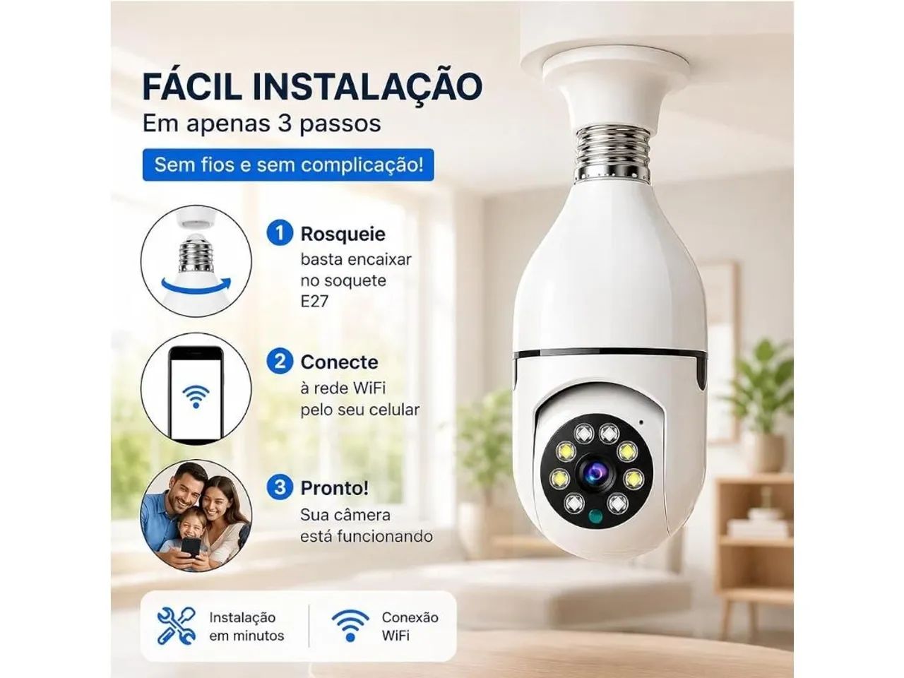  Câmera Smart Wi-Fi 360° - Foto 2